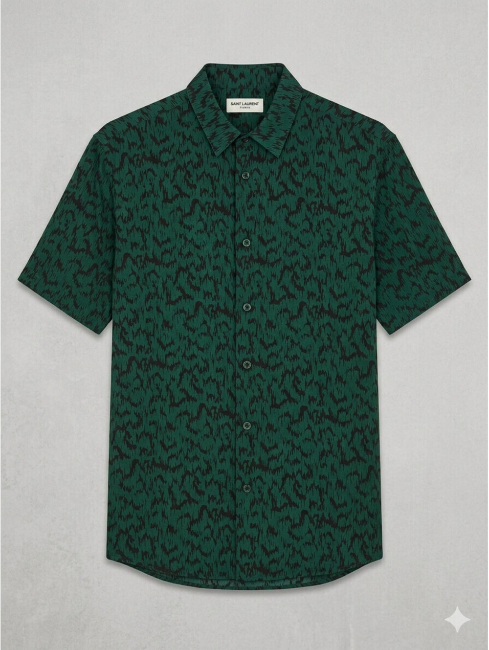 Hedi Slimane Saint Laurent Paris SS16 Silk Camo Ikat Shirt 38 15 Small Grail